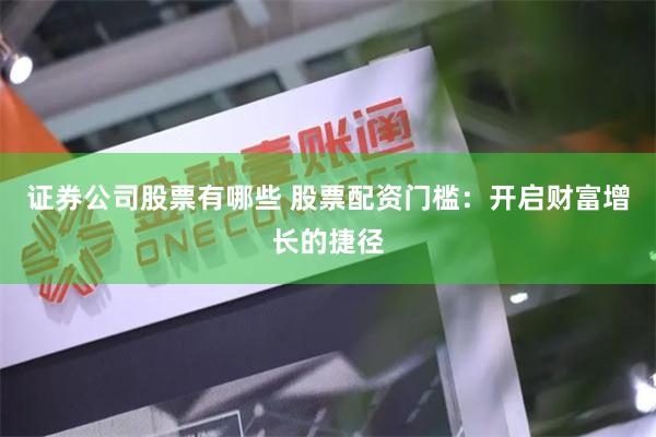 证券公司股票有哪些 股票配资门槛：开启财富增长的捷径